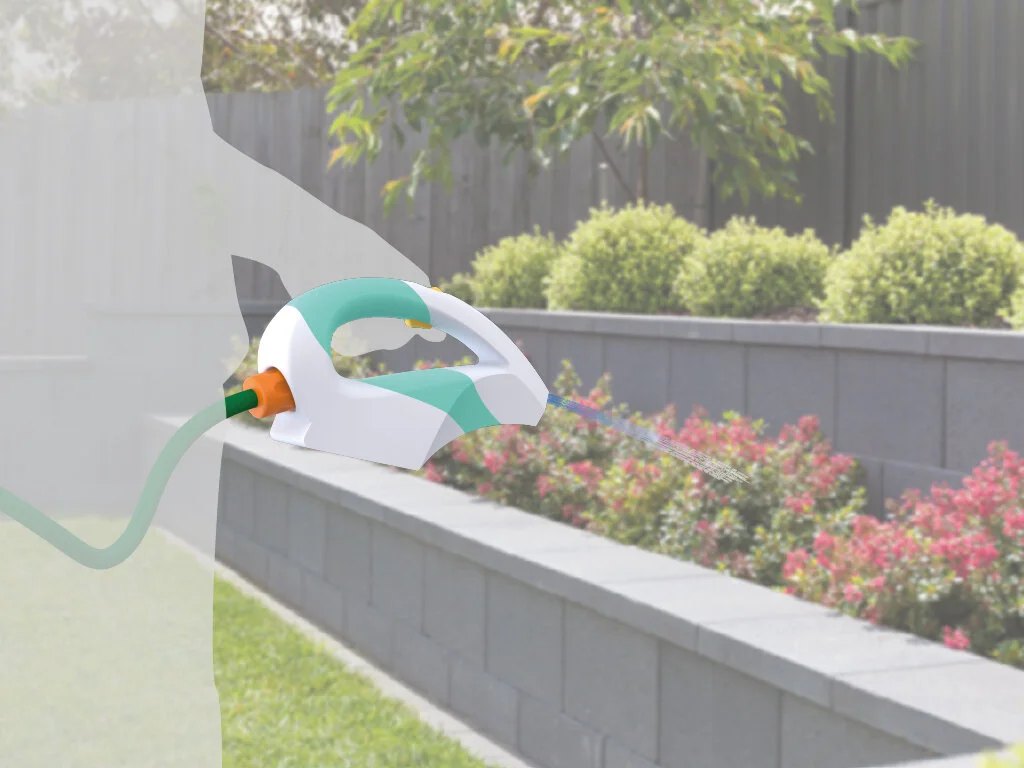 Watering an outdoor garden