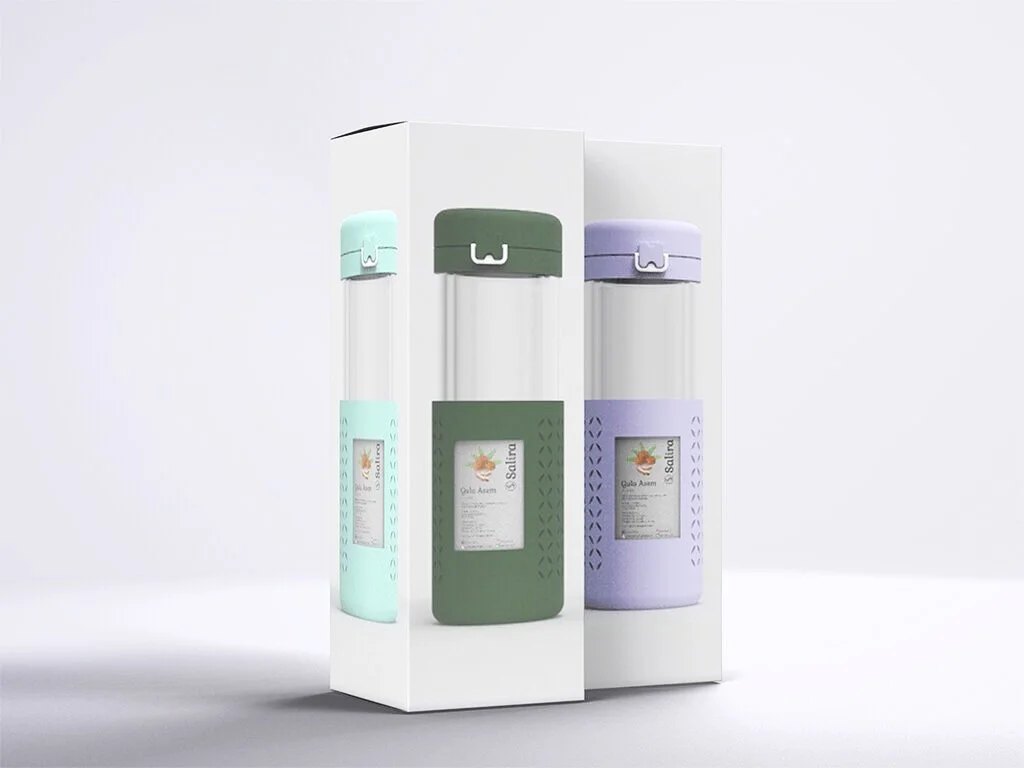 Non-adhesive box packaging for the bottle