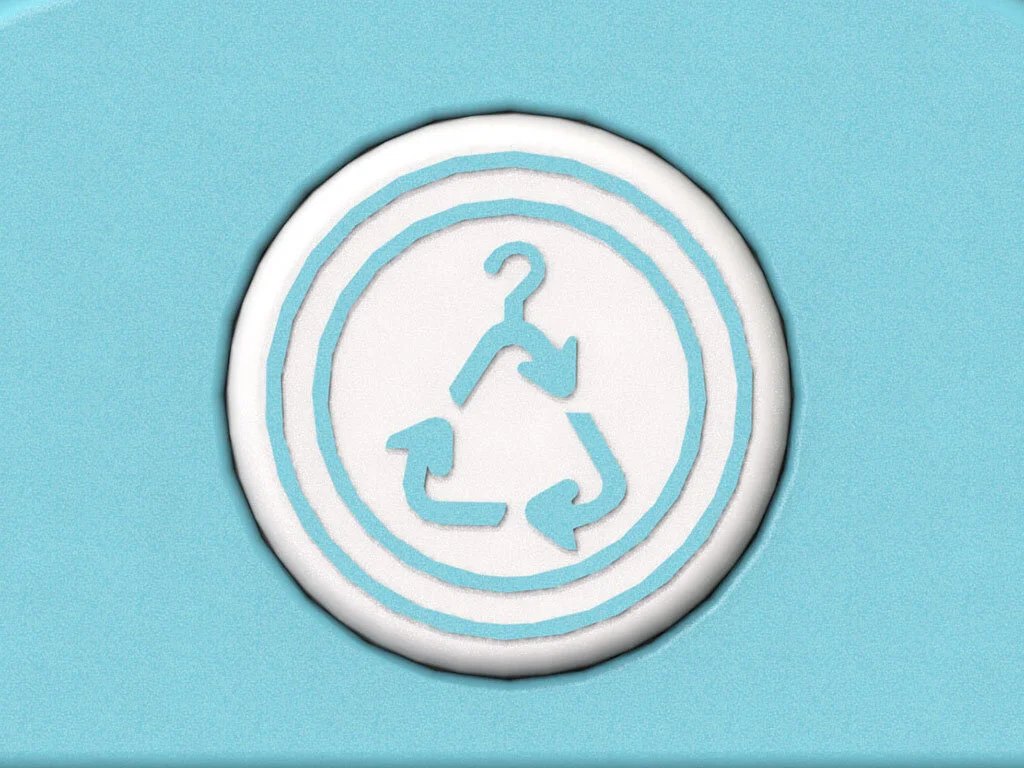 Extruded logo on button