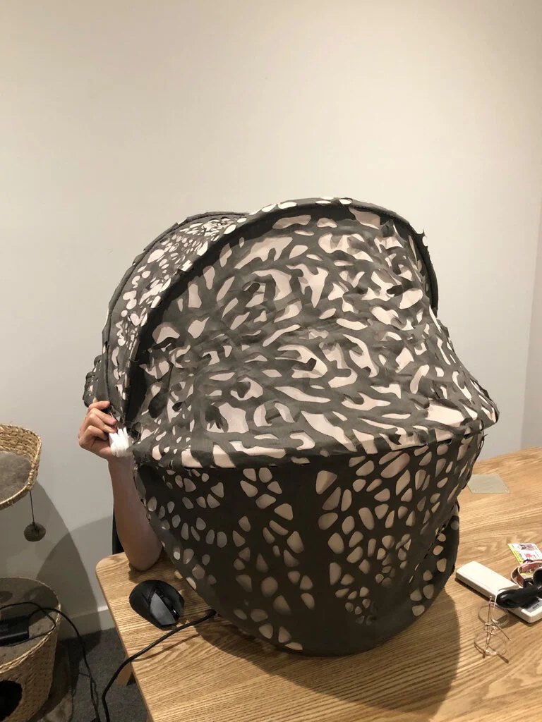 People wear the bubble in sitting position