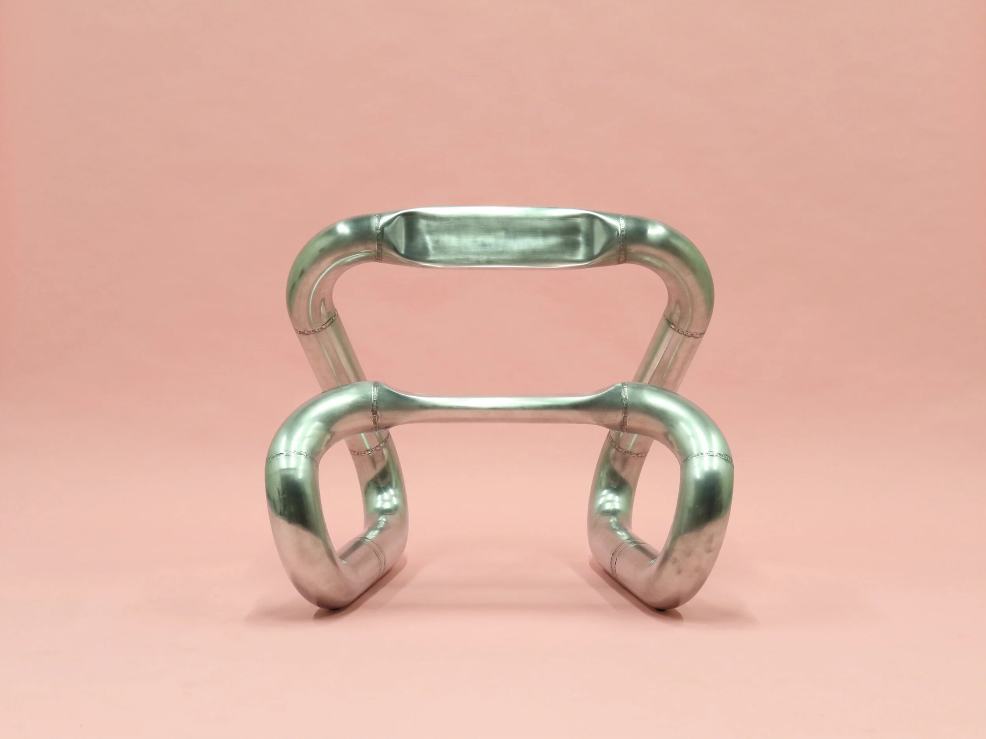 Front view: each elbow section is cut perpendicular to the centre line to achieve a range of angles.