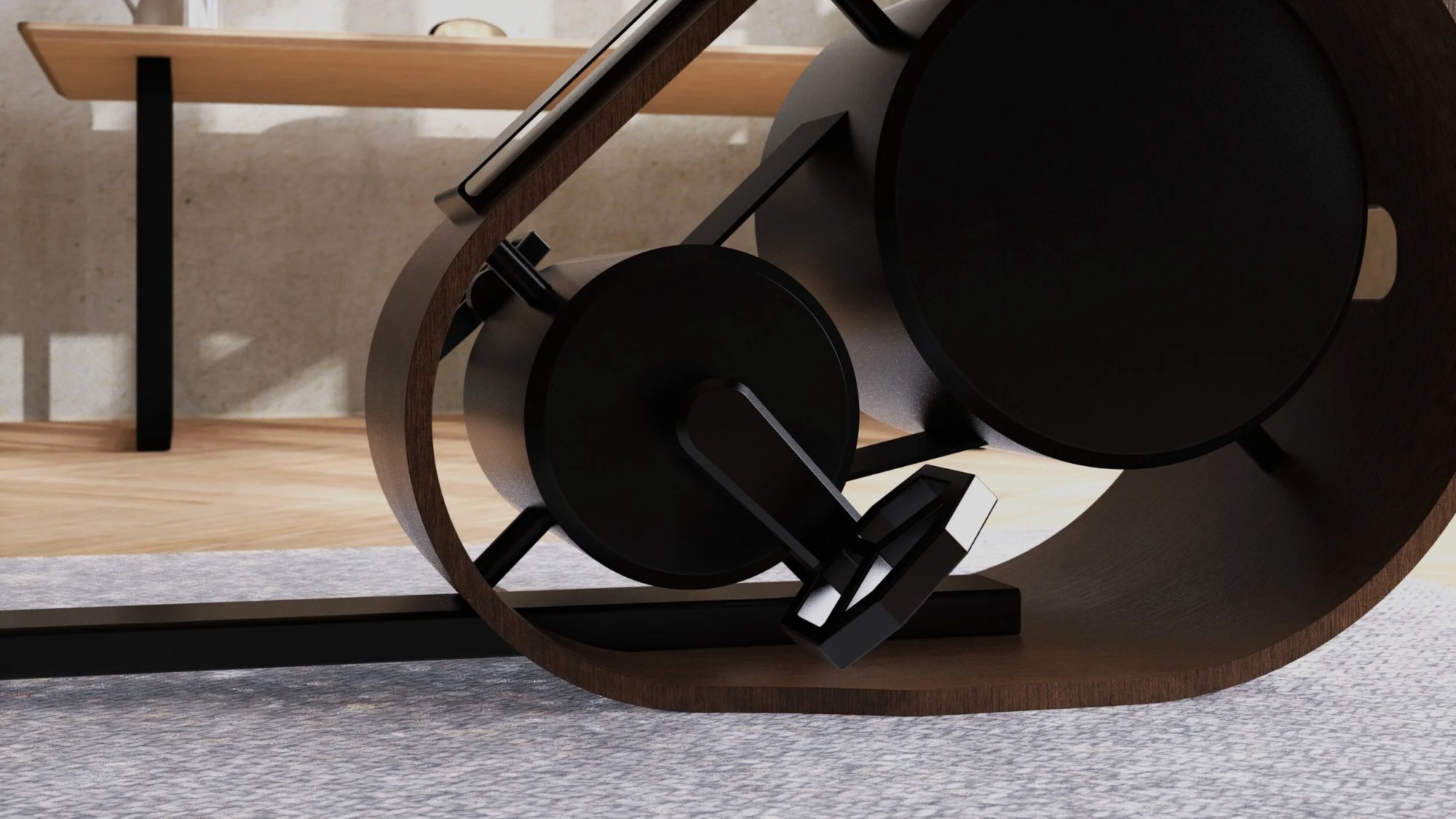 Detailed view of the bike’s pedals