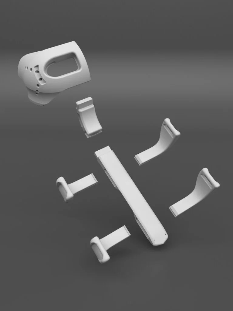 With 7 pieces, the Re:cast project aims to provide a simple assembly process to reduce the possibility of side effects, and to provide a level of care that can only be achieved by an experienced doctor