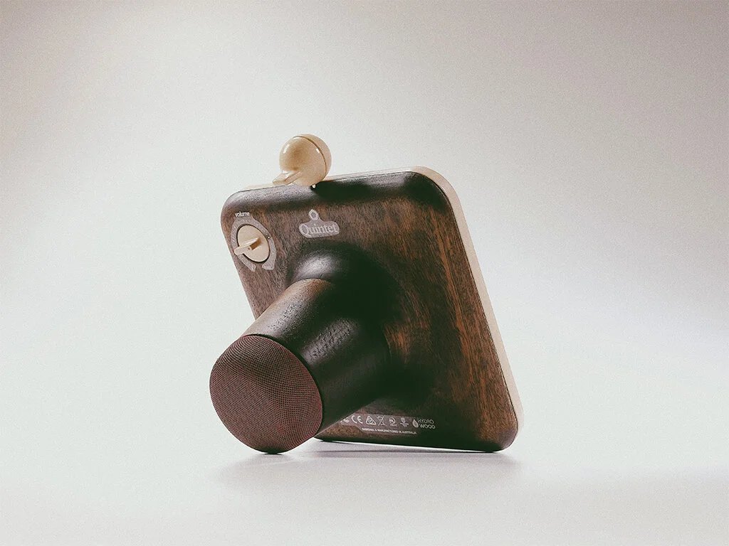 The Speaker + Base is made from responsibly sourced Hydrowood, salvaged from the rivers of Western Tasmania.