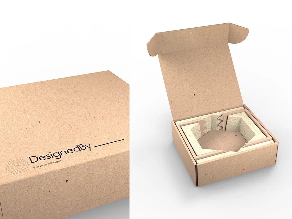 DesignedBy packaging as it would arrive to the user’s home.