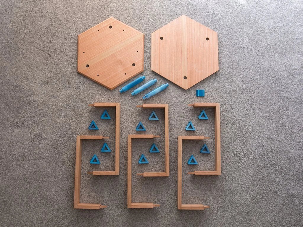 All the parts needed to produce the side table.