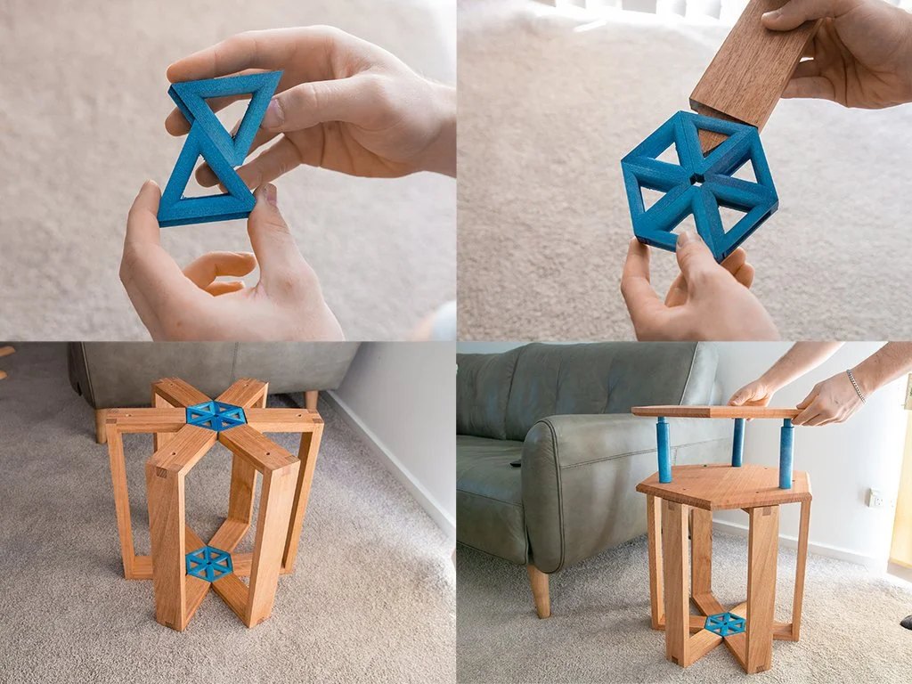 Assembly of the side table design.