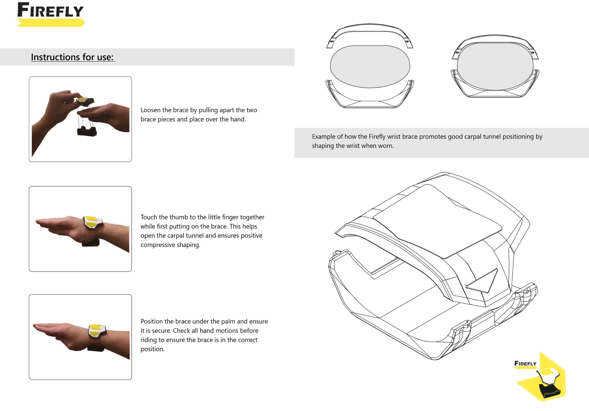 Instructions for positive carpal tunnel positioning.
