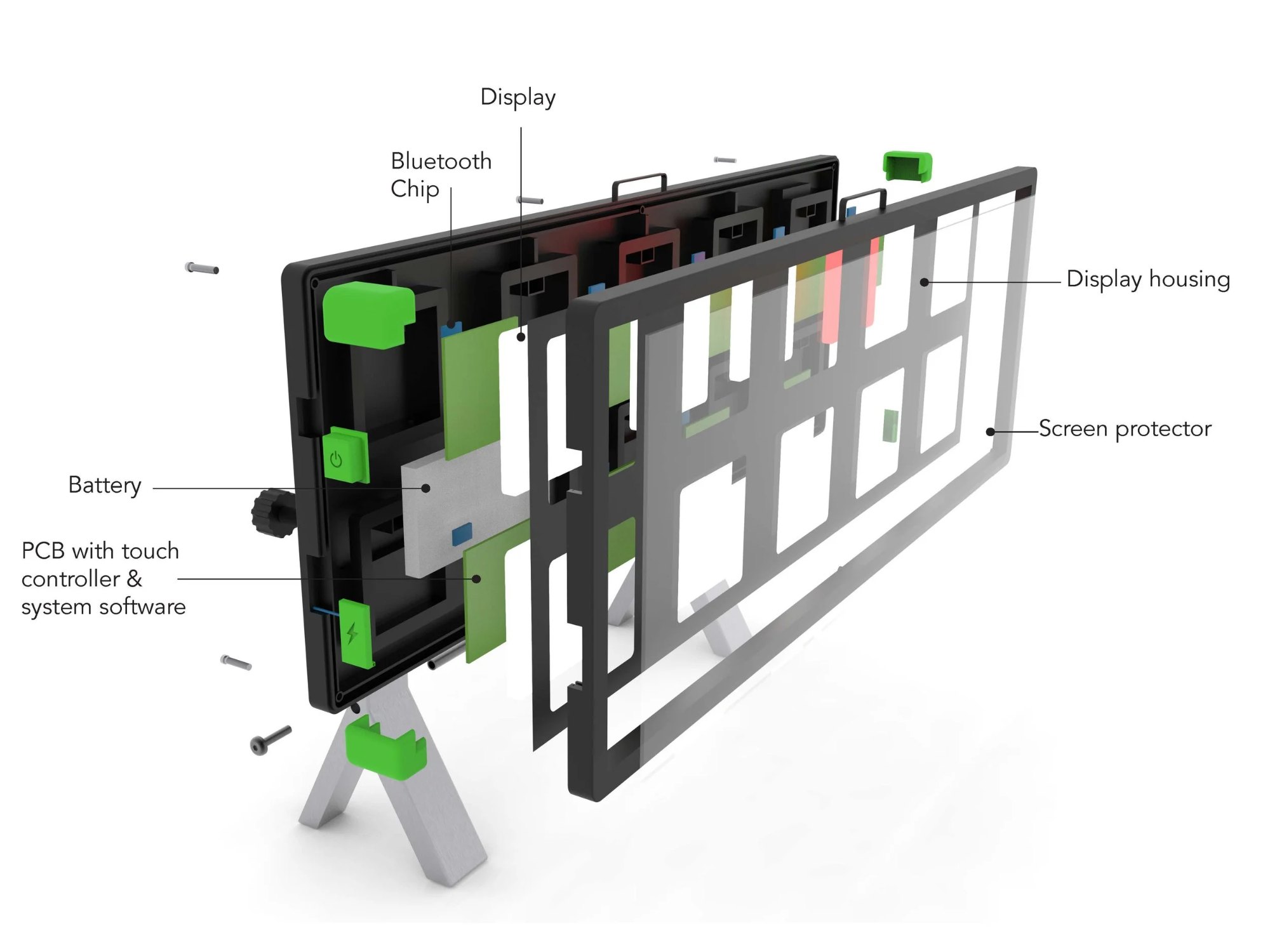 Exploded view showing internal components