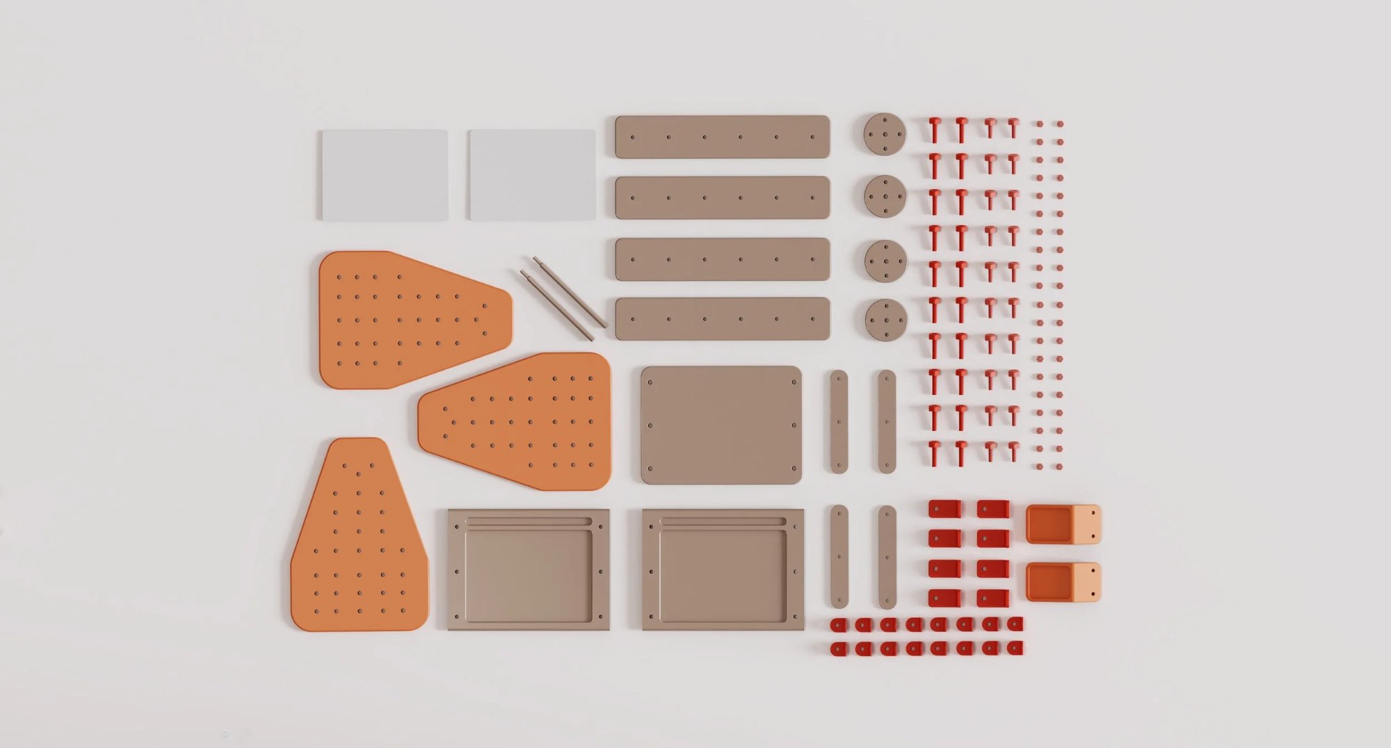 132 parts are contained in the entire “Mr. Wood” package.