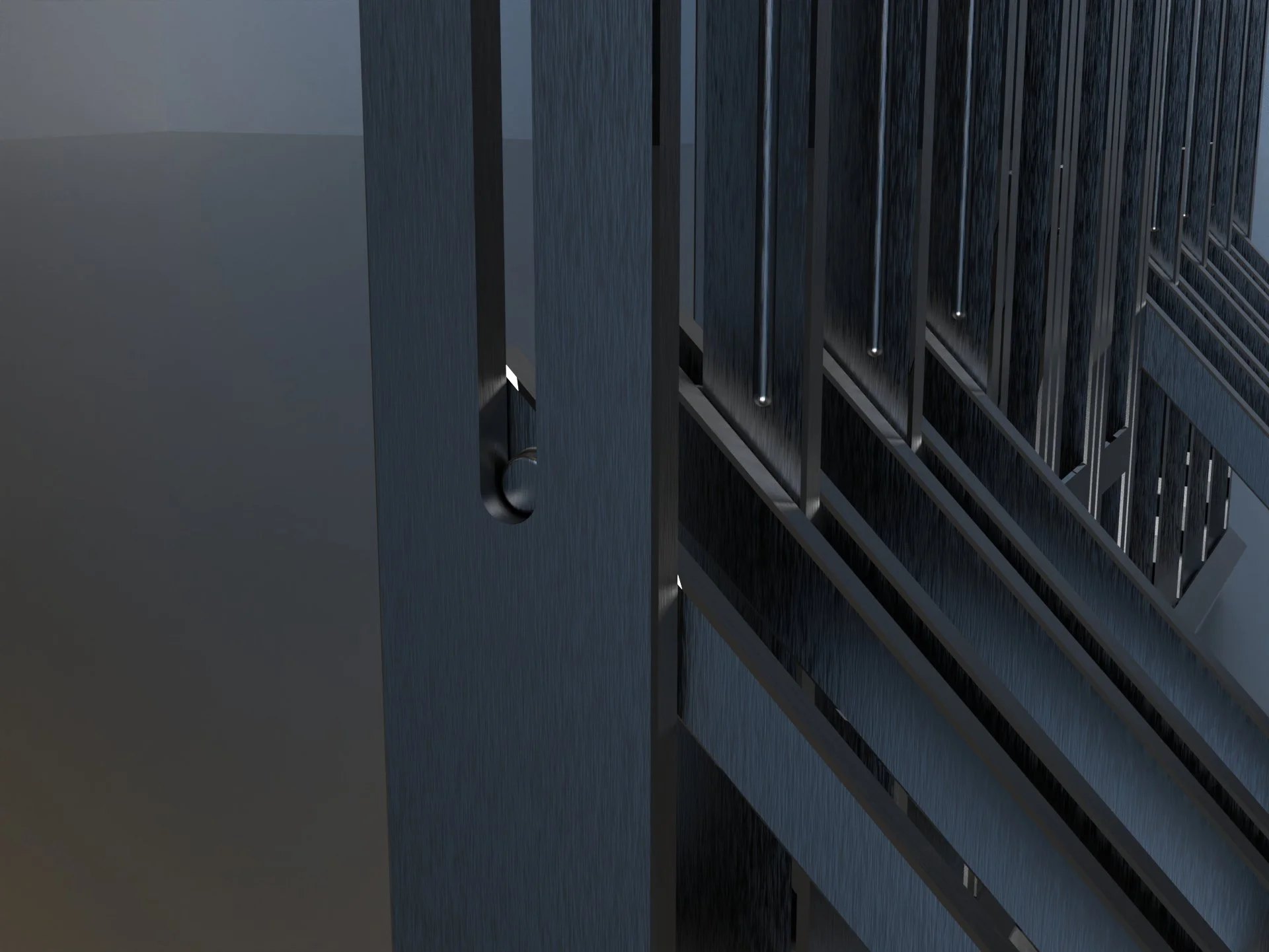 The slots that allow the arms to slide open and close