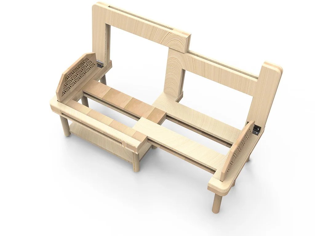 The sides can be stored inside the couch for transport