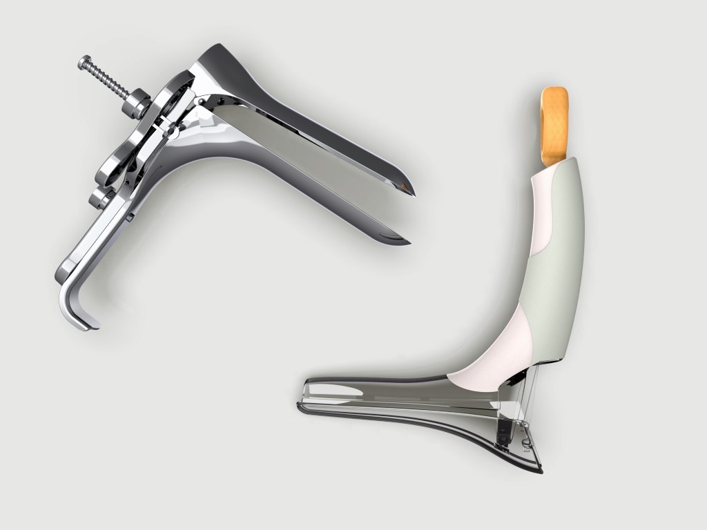 The Graves speculum next to my redesign. The Graves speculum was designed in 1878 and is still used today!