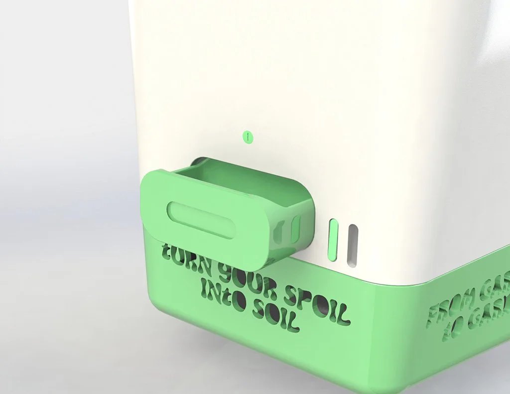 Compartment for dispensing soil and worm fertiliser