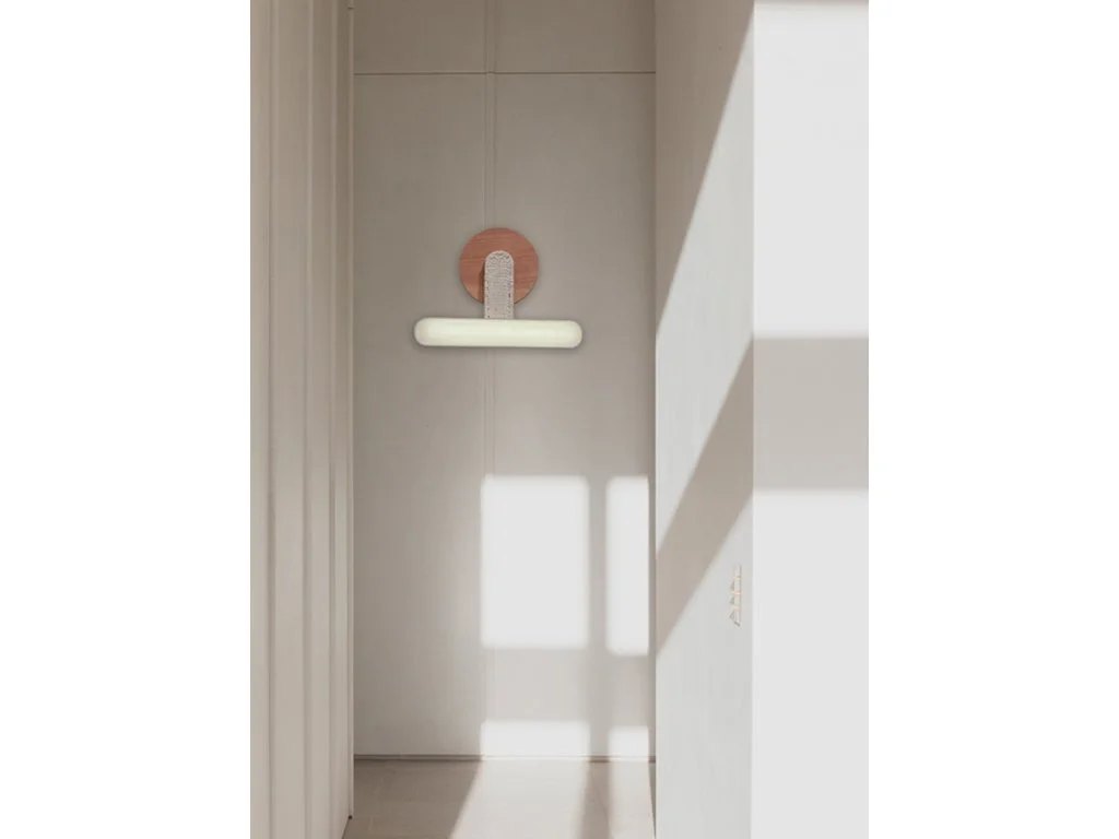Hanji light in a hallway