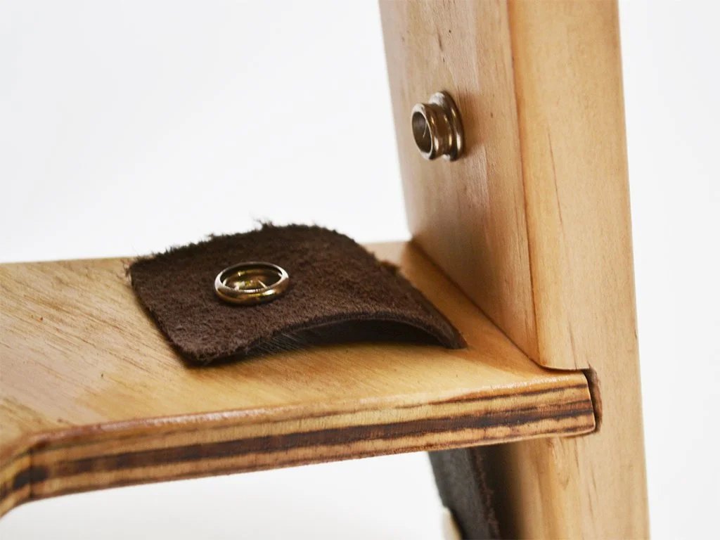 Close-up detail of the fastening methods