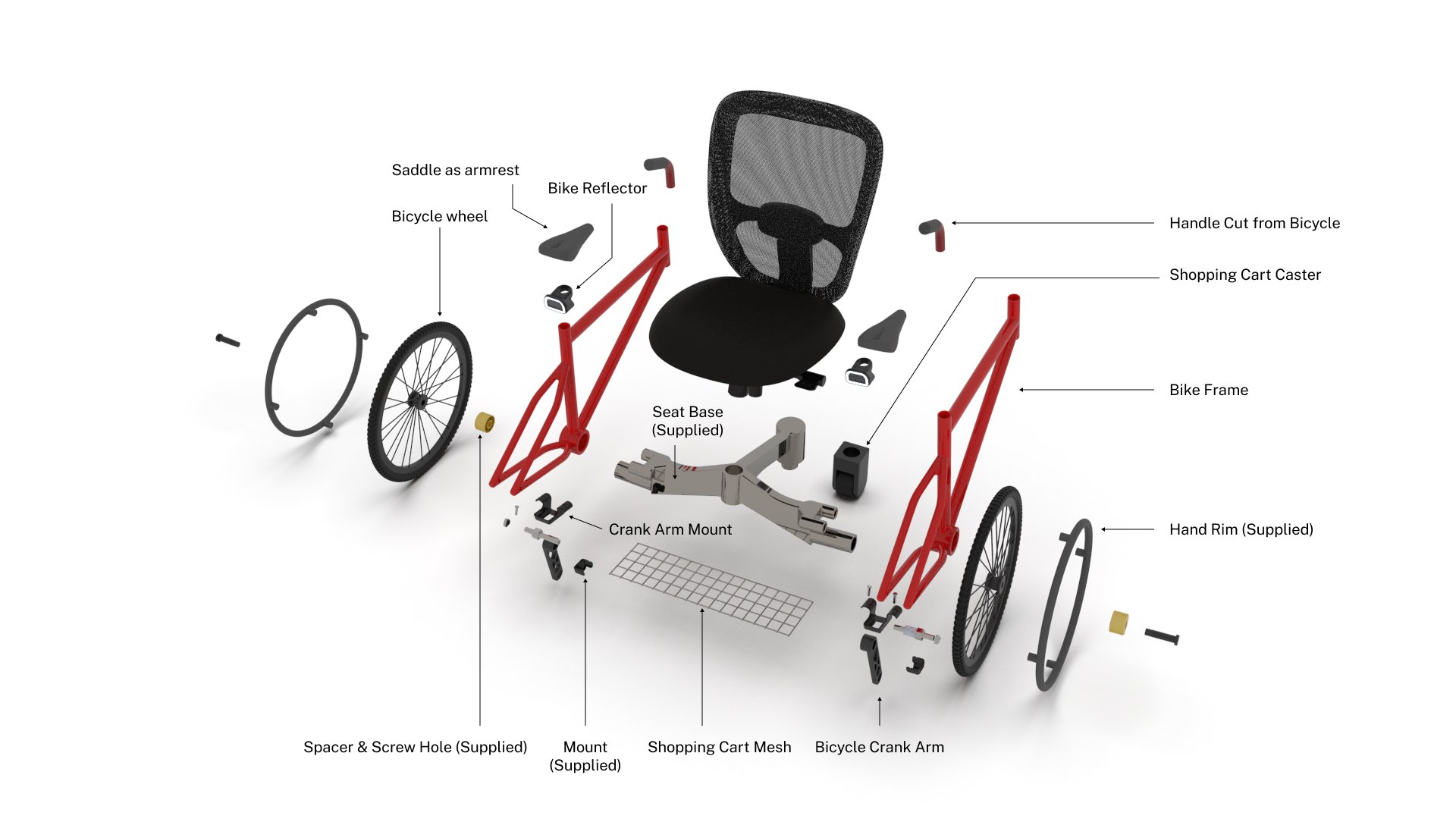 (Caption 6) Exploded view of parts (labelled)