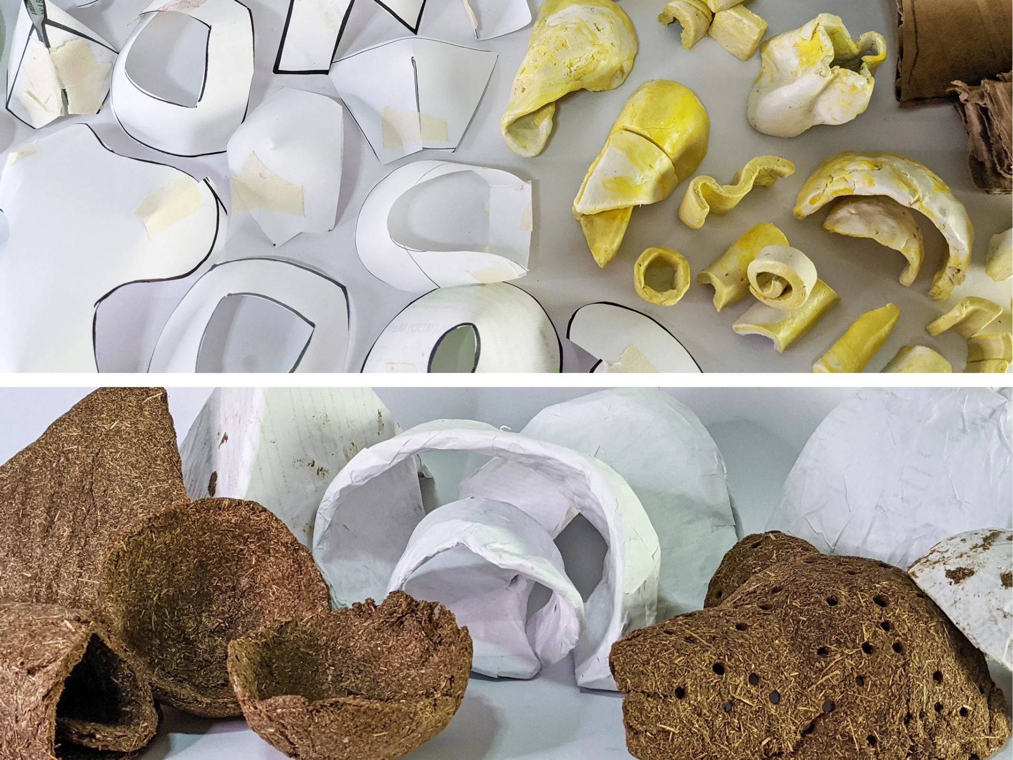 (AdNat Process) This project was driven by experimentation and exploration through prototypes and material iterations.