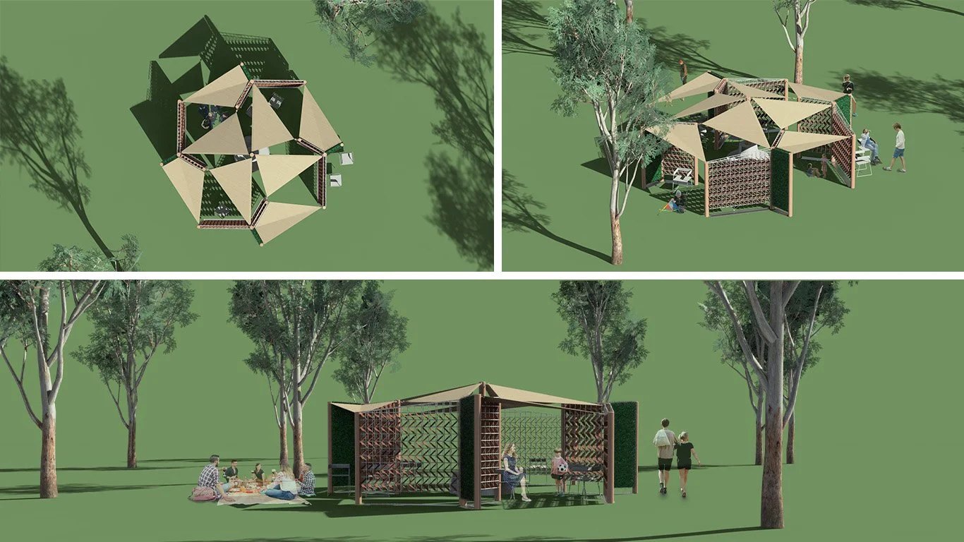 Each occupant's experience within Coolth Complex is unique from the next person to occupy it due to the pavilion creating a dynamic and visceral experience that responds to its environment and its users.