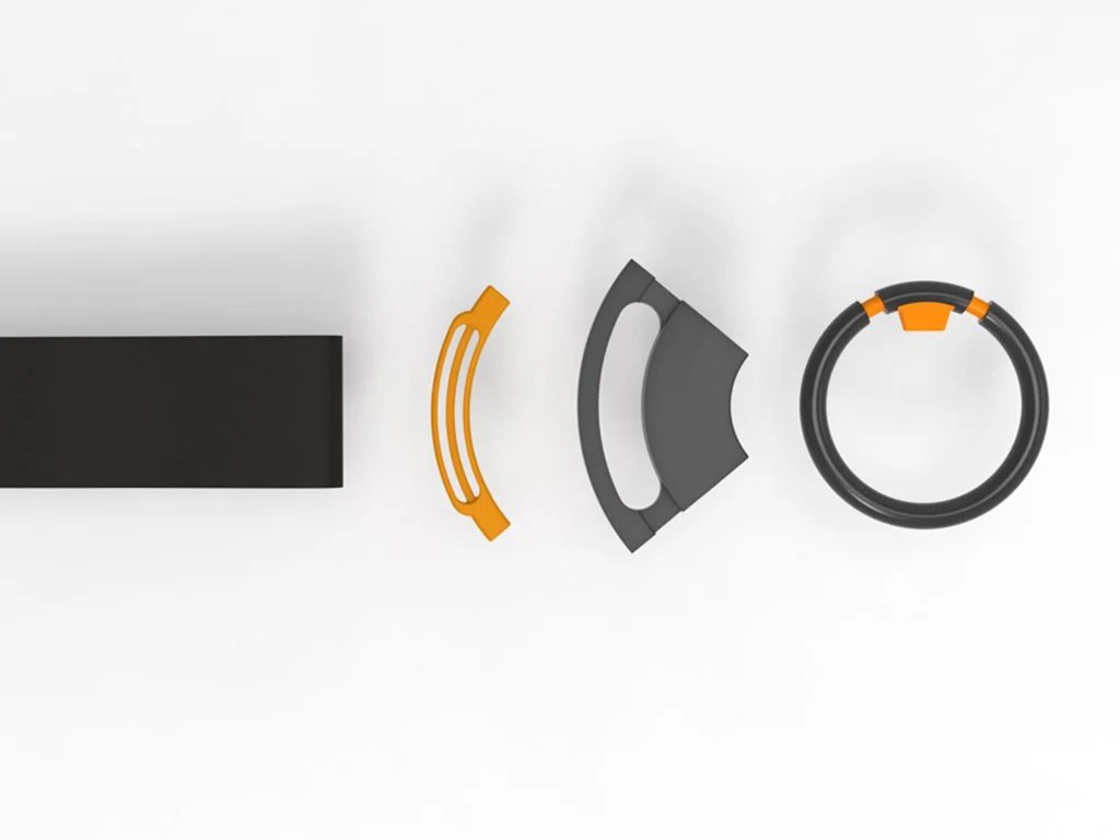 Orthos component Exploded Render (Strap, Saddle, Anchor, Ring)