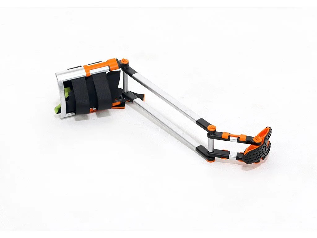 The collapsible emergency mobility aid in its assembled form.