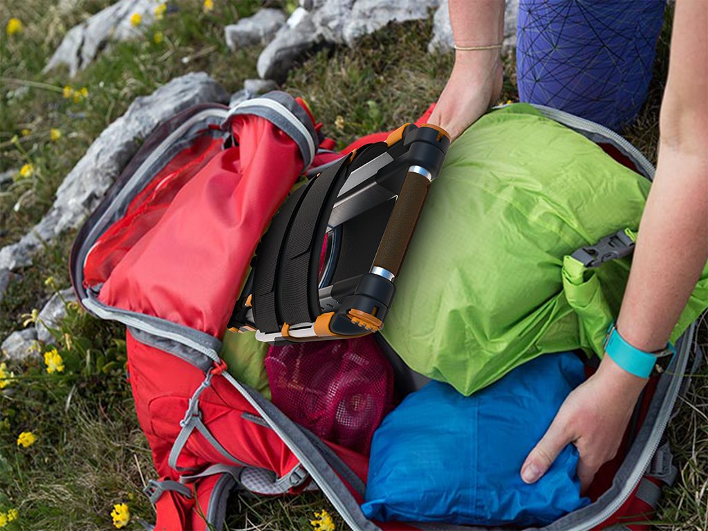 TrekSafe is completely collapsible, allowing it to be easily stored in all types and sizes of backpacks.
