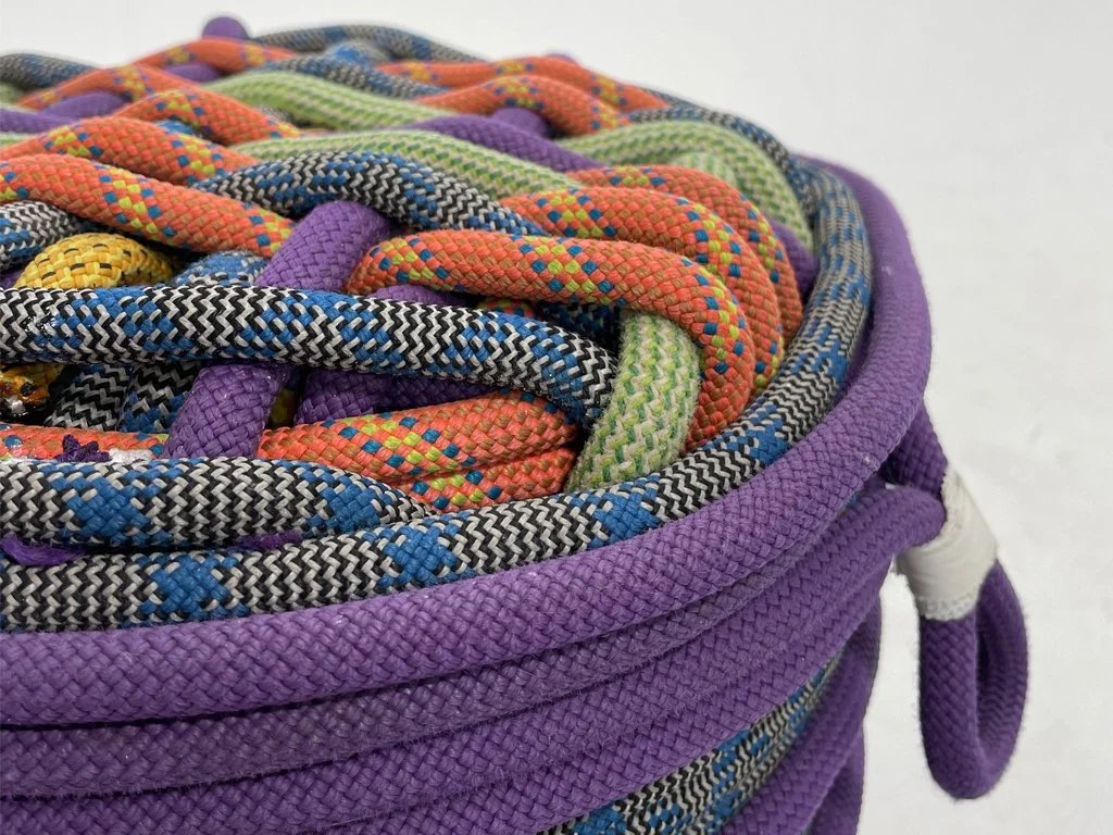 Close up of multilayered basket weaving pattern.