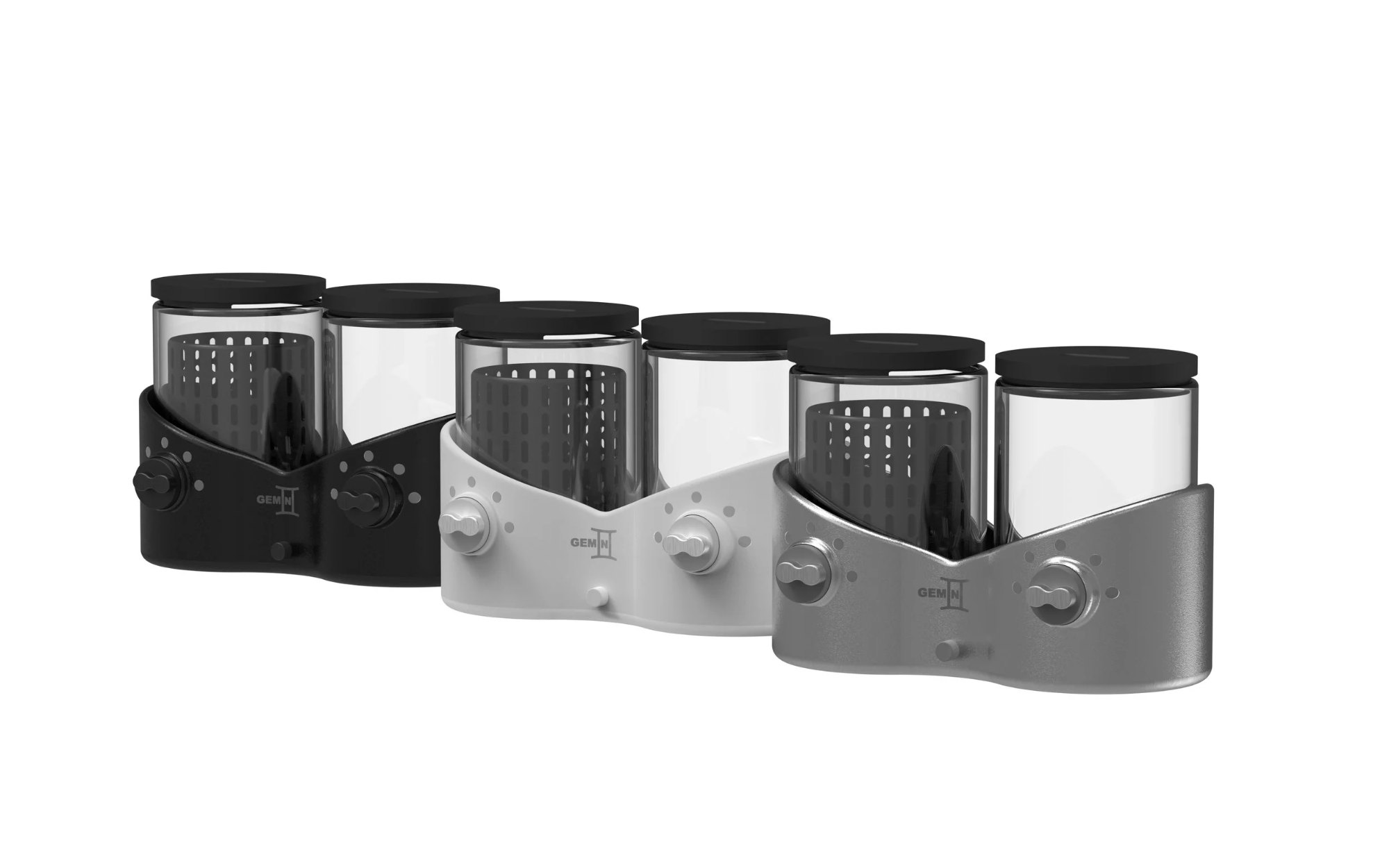 Alternate colours, materials and finishes (CMF), glossy black ABS plastic chosen for its high temperature capabilities, soft-touch cloudy white ABS plastic to blend into the modern home, aluminium and stainless steel reminiscent of high-quality industrial products on the market.