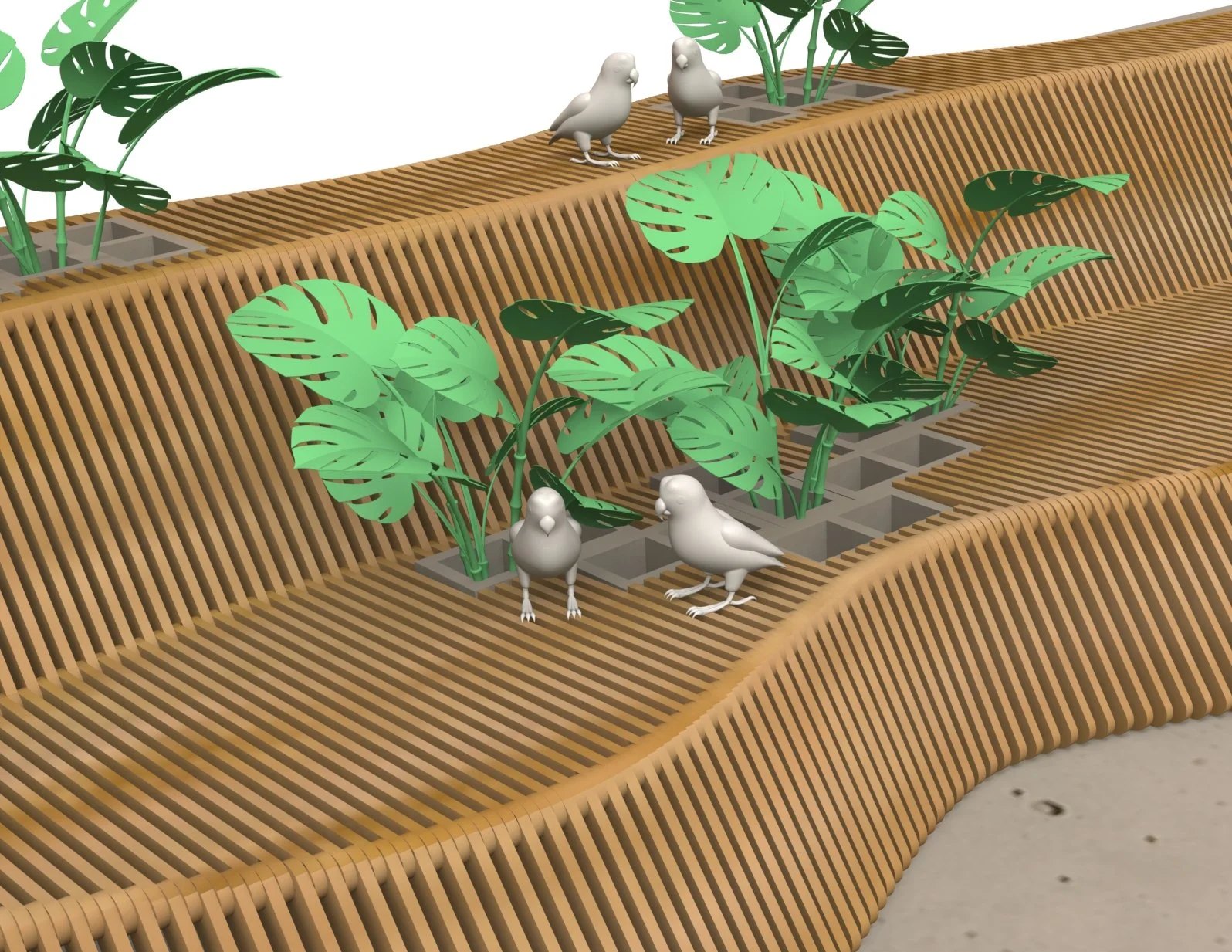 Birds and wildlife finding a place to thrive with the incorporation of plants