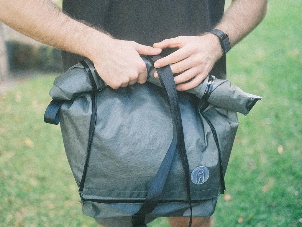SAFE bag rolled up ready for wear at full capacity