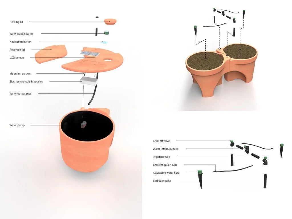 The irrigation module is the brain of the garden system and controls the irrigation. The modular and adjustable irrigation system can cater to all types of plants and garden layouts, ensuring a convenient yet engaging gardening experience