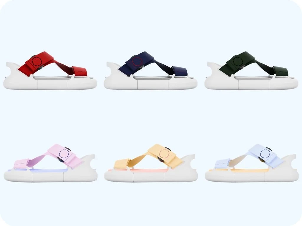 Customisation — Kids can mix and match different straps and insoles to design their own unique sandal, letting them play with colours and styles while expressing their creativity.