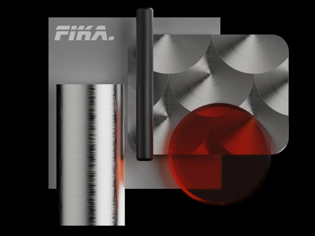 Material selection (render): Machined stainless steel, aluminium with a bead-blasted finish, laser-etched logo, translucent Tritan copolyester, and rubber for gaskets.