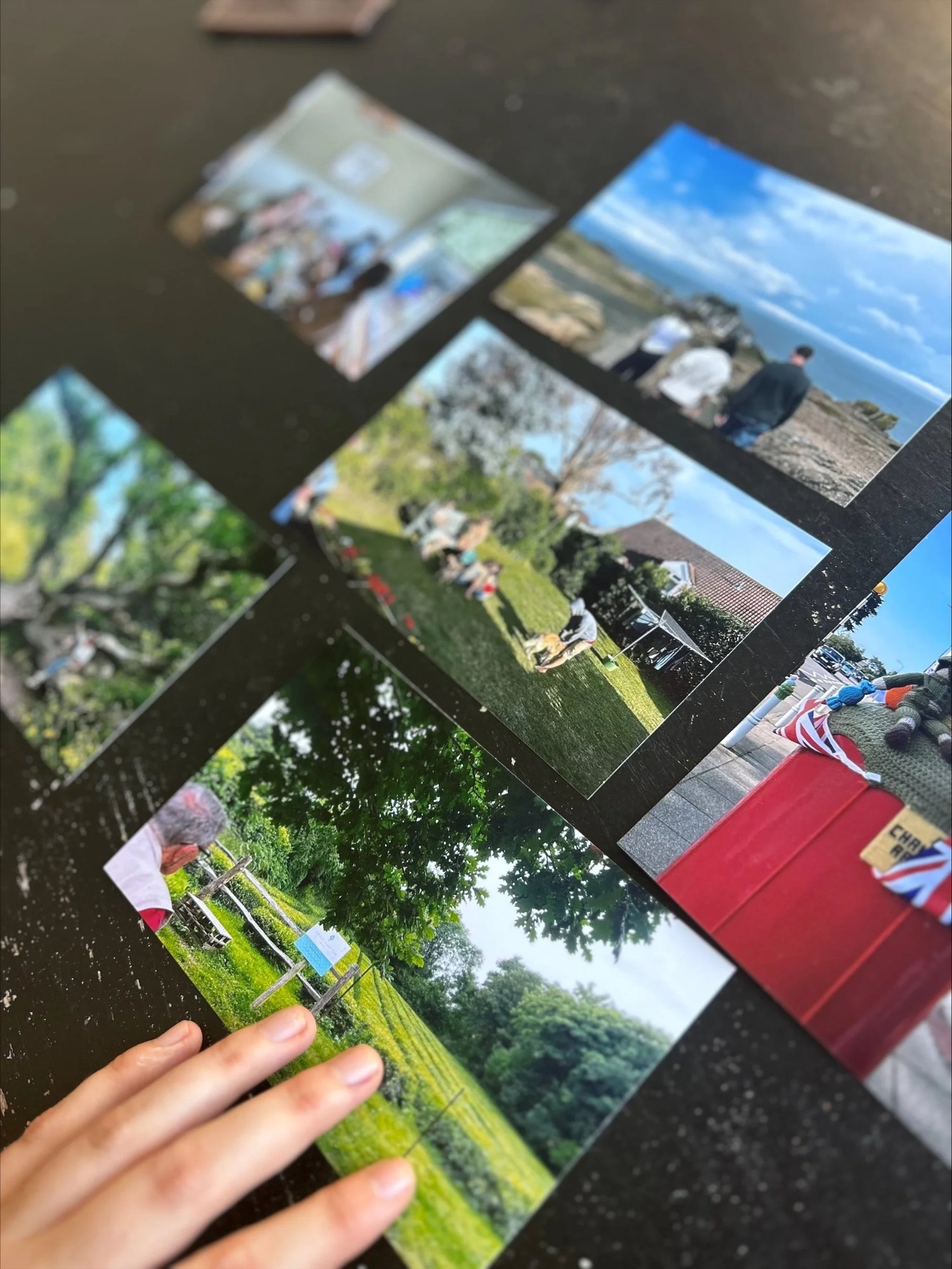 The selection process of photographs from the participant's significant life event.