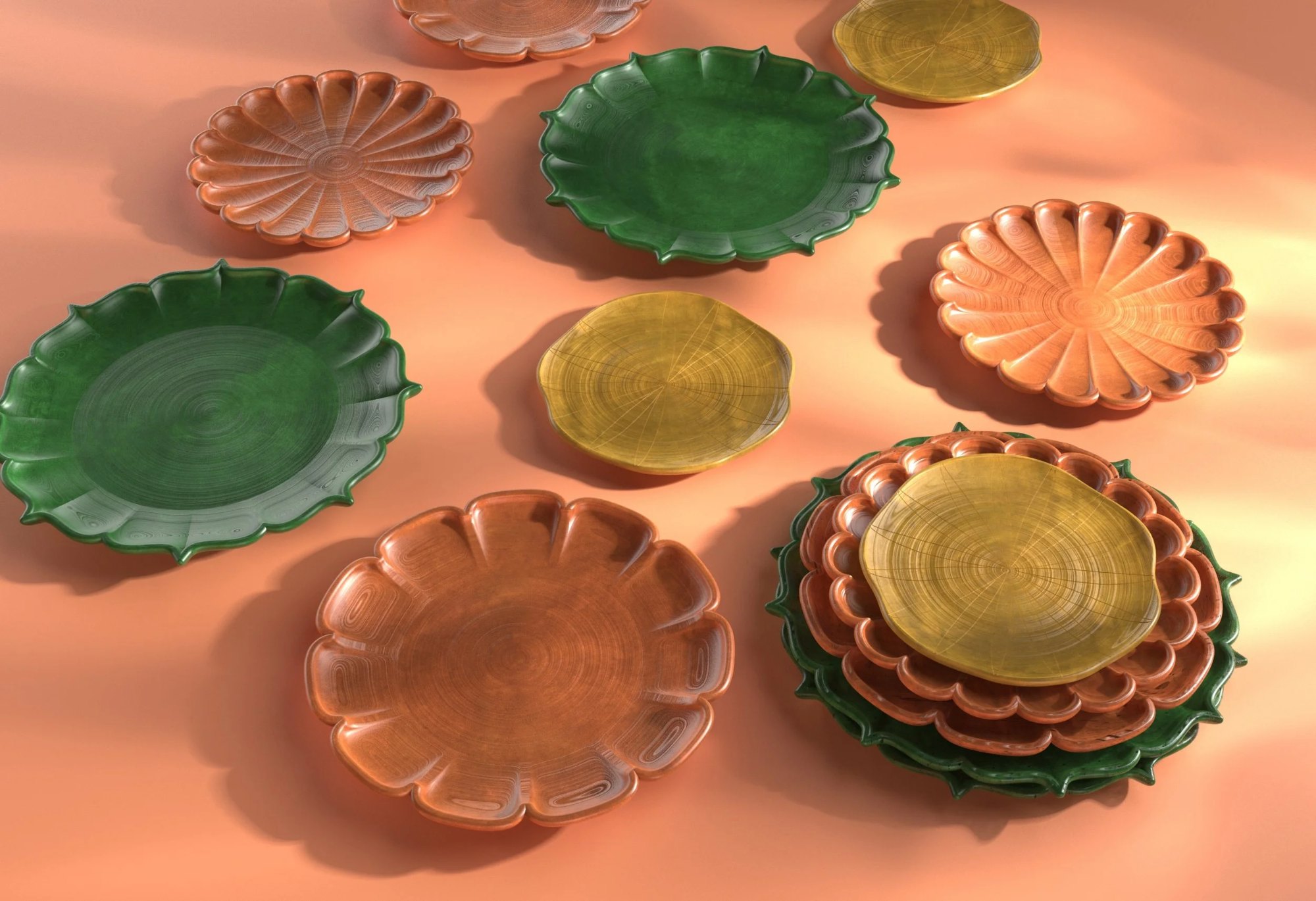 A homeware set based on photos of a family holiday to their home country, where the user wanted to emphasise their family connection and scenery.