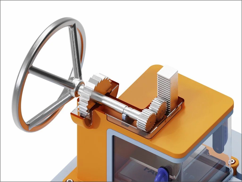 When the safety shield is engaged, wheel movement is allowed.